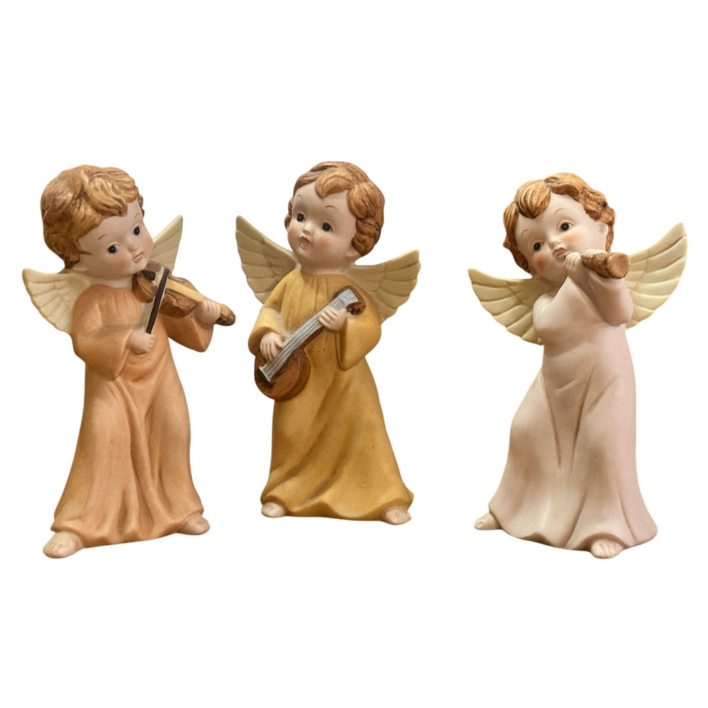 Homco 5400 Vintage 'Heavenly Band Musical Angels' Holiday Christmas Trio